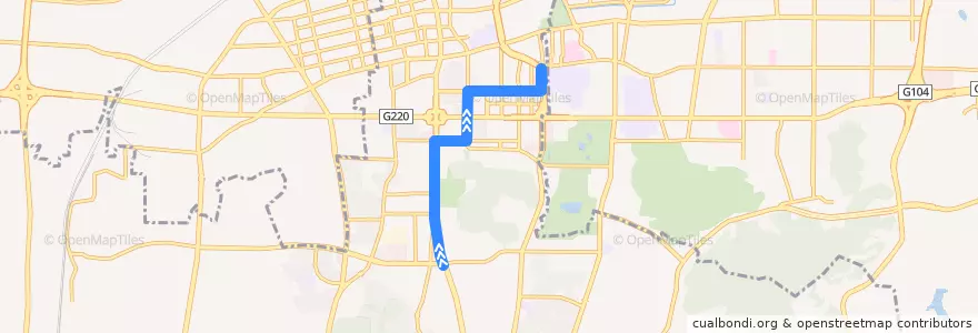 Mapa del recorrido 88-6青年桥—>石庙岭 de la línea  en 市中区.