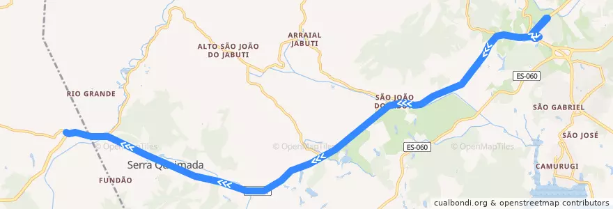Mapa del recorrido 10 Guarapari x Jaqueira via BR-101 de la línea  en Guarapari.