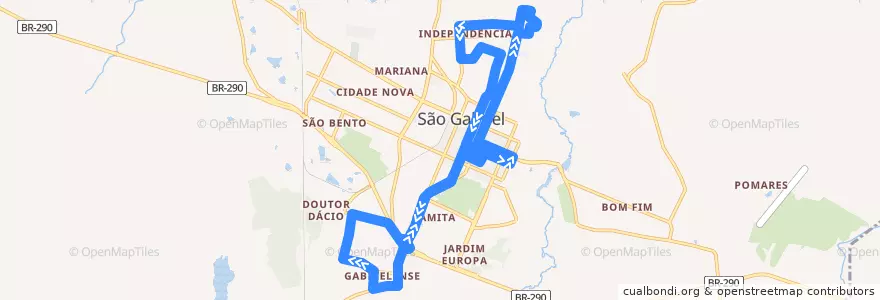 Mapa del recorrido Gabrielense - Menino Jesus de la línea  en São Gabriel.