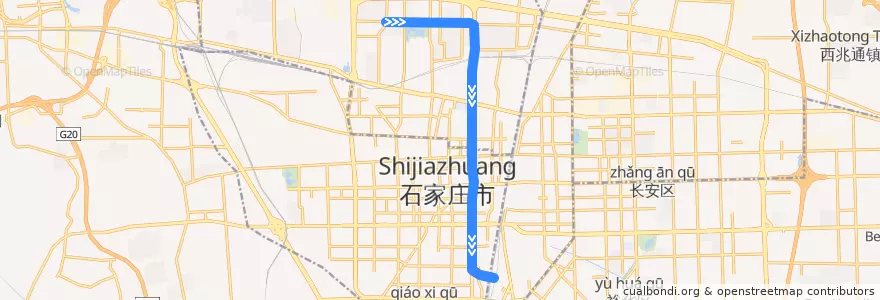 Mapa del recorrido 石家庄地铁3号线 de la línea  en Shijiazhuang City.