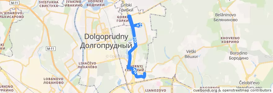 Mapa del recorrido Автобус 843: Посёлок Северный => Северный - 1-й микрорайон de la línea  en район Северный.