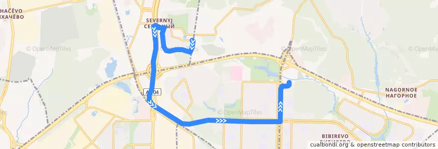 Mapa del recorrido Автобус 644: Северный - 1-й микрорайон => 6-й микрорайон Бибирева de la línea  en Северо-Восточный административный округ.