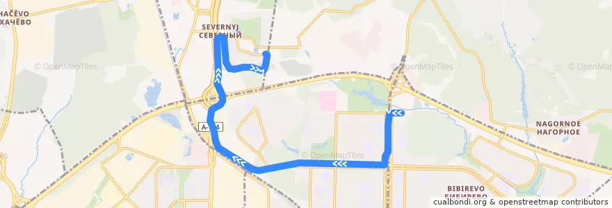 Mapa del recorrido Автобус 644: 6-й микрорайон Бибирева => Северный - 1-й микрорайон de la línea  en Северо-Восточный административный округ.