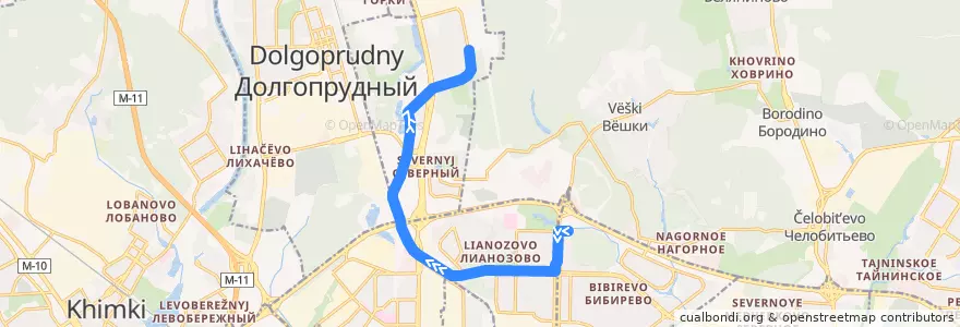 Mapa del recorrido Автобус 836: 6-й микрорайон Бибирева => Северный - 4-й микрорайон de la línea  en Северо-Восточный административный округ.