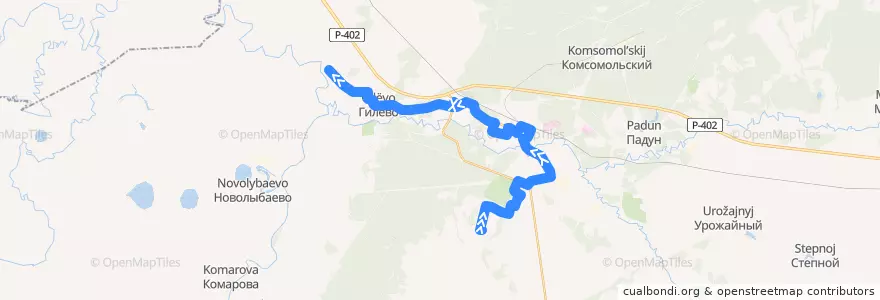 Mapa del recorrido Автобус 10: Липовая - Пономарёва de la línea  en Заводоуковский городской округ.