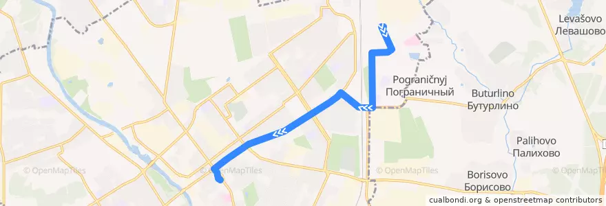Mapa del recorrido Автобус №7 Посёлок Ногина - Площадь Ленина de la línea  en городской округ Серпухов.