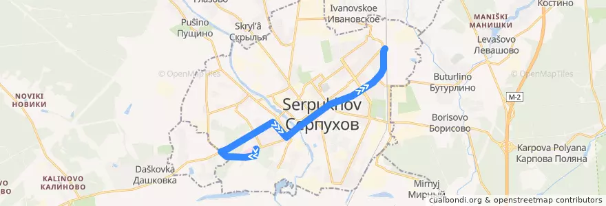 Mapa del recorrido Автобус №10 Городская больница - Станция Серпухов de la línea  en городской округ Серпухов.