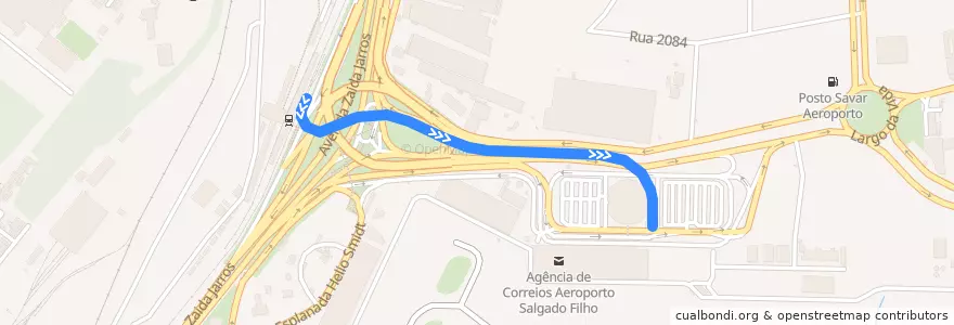 Mapa del recorrido Conexão Metrô-Aeroporto de la línea  en ポルト・アレグレ.