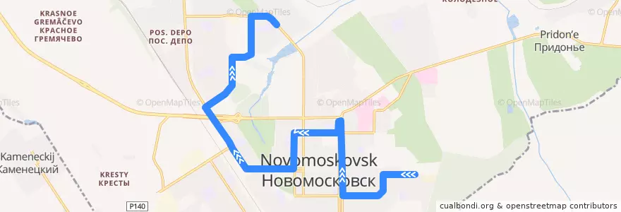 Mapa del recorrido Автобус 6: 19 кв. - 5 мкр. de la línea  en городской округ Новомосковск.