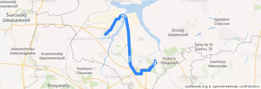 Mapa del recorrido Автобус 24: Залесный ‐ пос. Химиков de la línea  en городской округ Новомосковск.