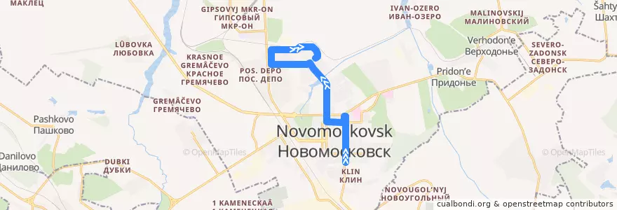 Mapa del recorrido Автобус 29: Мебельная фабрика - ул. Молодежная de la línea  en Novomoskovsky District.