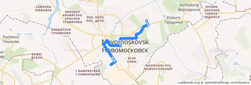 Mapa del recorrido Автобус 26: Залесный ‐ кладбище de la línea  en городской округ Новомосковск.