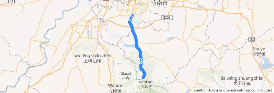 Mapa del recorrido 88-2英雄山立交桥南—>核桃园 de la línea  en 济南市.