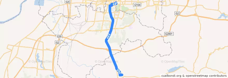 Mapa del recorrido 88经八路青年西路—>仲宫 de la línea  en 济南市.