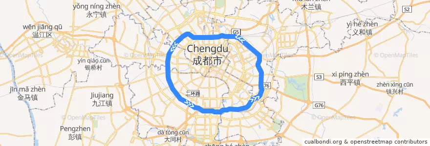 Mapa del recorrido 成都地铁7号线 de la línea  en 成都市.