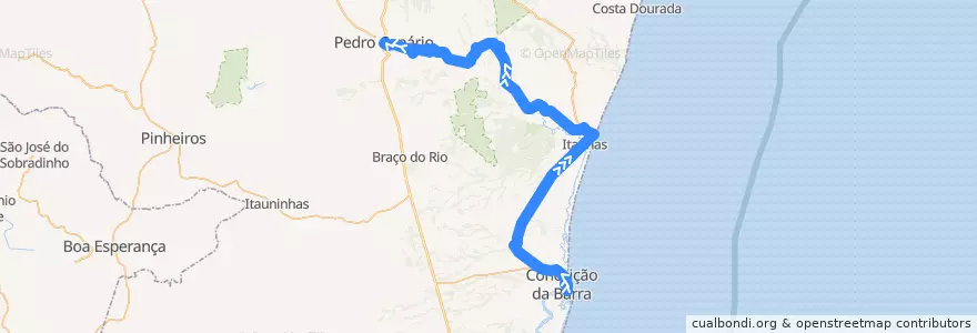 Mapa del recorrido 351/0 Conceição da Barra / Pedro Canário de la línea  en Conceição da Barra.