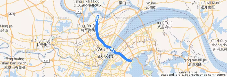 Mapa del recorrido 武汉地铁8号线 de la línea  en Wuhan.