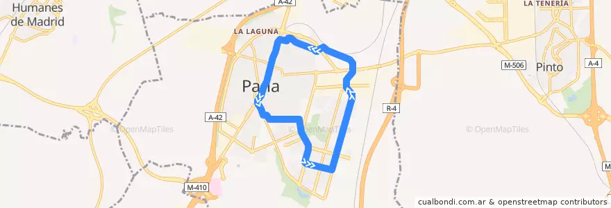Mapa del recorrido Tranvía de Parla de la línea  en بارلا.