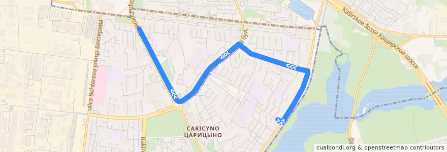 Mapa del recorrido Автобус 220к: Ереванская улица => Метро "Кантемировская" de la línea  en Южный административный округ.