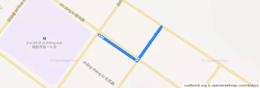 Mapa del recorrido 88线 de la línea  en 鸡冠区.