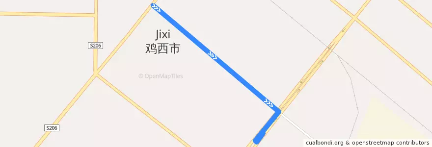 Mapa del recorrido 88线 de la línea  en 向阳街道.