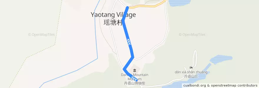 Mapa del recorrido 丹霞山2线 de la línea  en 丹霞街道.