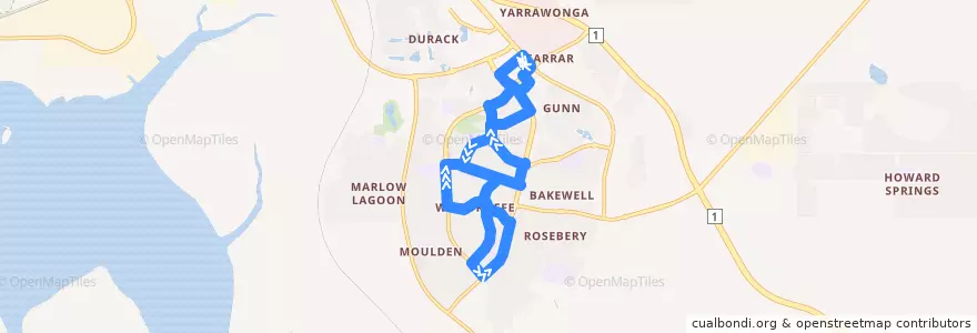 Mapa del recorrido Palmerston to Palmerston de la línea  en City of Palmerston.