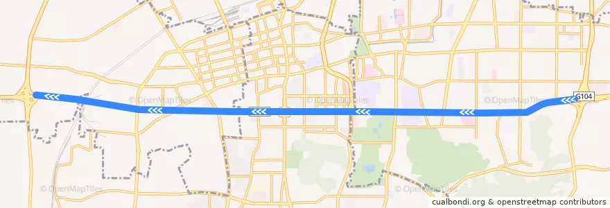 Mapa del recorrido 117快燕山立交桥西—>腊山立交桥 de la línea  en Jinan City.