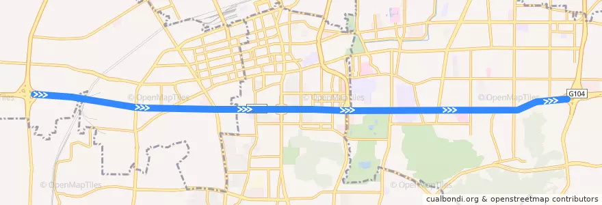 Mapa del recorrido 117快腊山立交桥—>燕山立交桥西 de la línea  en Jinan City.