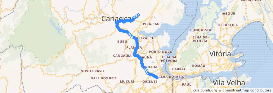 Mapa del recorrido 760 NOVA ESPERANÇA / T. ITACIBÁ de la línea  en Cariacica.