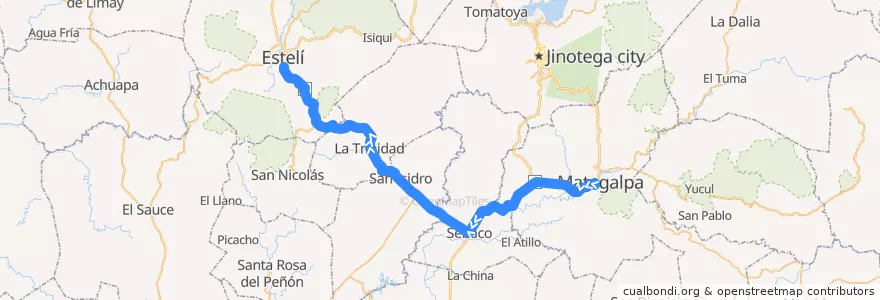 Mapa del recorrido Matagalpa - Estelí de la línea  en 니카라과.