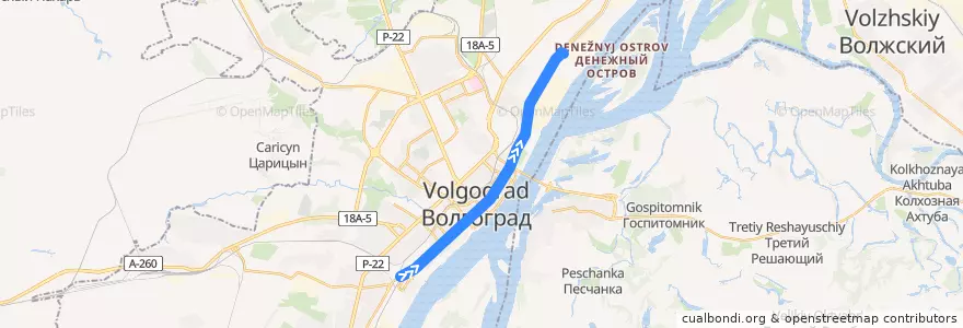 Mapa del recorrido Трамвай СТ-2: Ельшанка — «Монолит» de la línea  en городской округ Волгоград.