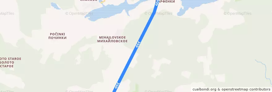 Mapa del recorrido Автобус № 28: Микрорайон => Автостанция Можайск de la línea  en Можайский городской округ.