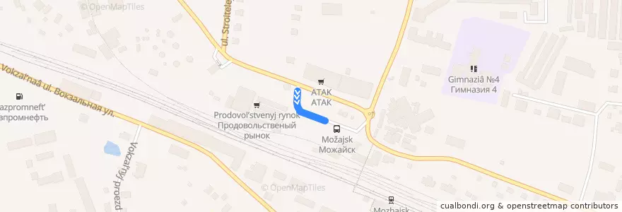 Mapa del recorrido Автобус № 28:  Микрорайон => Автостанция Можайск de la línea  en Можайский городской округ.