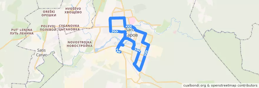Mapa del recorrido Автобус №1: Автостанция Тупиковая - Автостанция Тупиковая de la línea  en городской округ Саров.