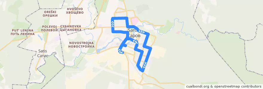 Mapa del recorrido Автобус №1А: Автостанция Тупиковая - Автостанция Тупиковая de la línea  en городской округ Саров.