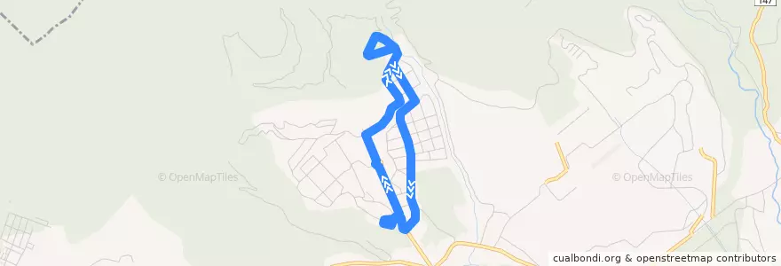 Mapa del recorrido 東ルート de la línea  en 小山町.