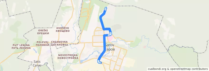 Mapa del recorrido Автобус №11: Автостанция Тупиковая - Автостанция Тупиковая de la línea  en городской округ Саров.