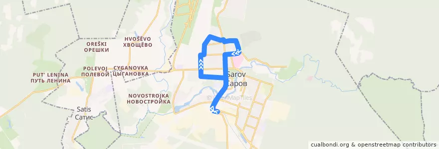 Mapa del recorrido Автобус №4А: Автостанция Тупиковая - Автостанция Тупиковая de la línea  en городской округ Саров.