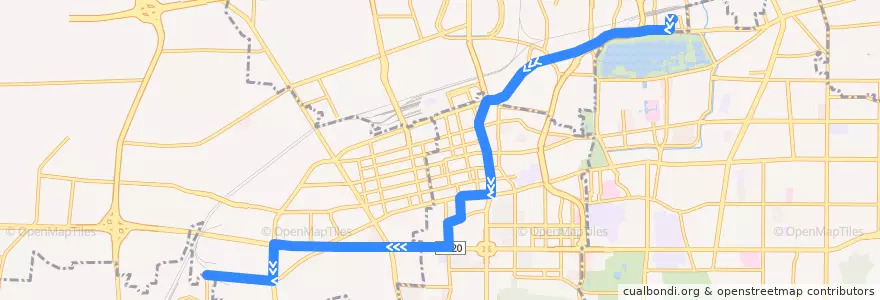 Mapa del recorrido 33大明湖火车站—>映月紫云城 de la línea  en Jinan City.