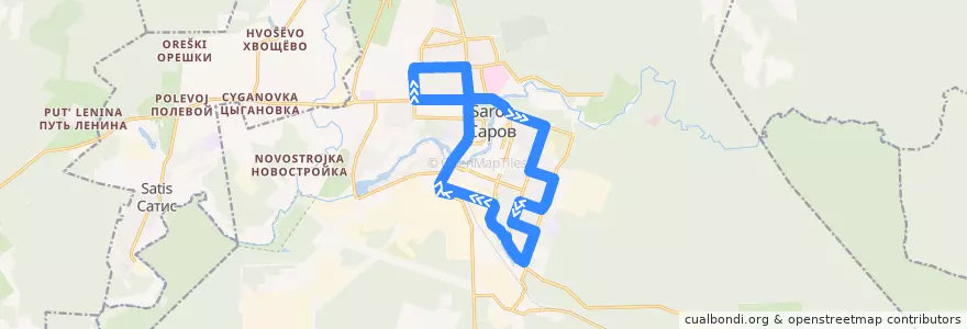Mapa del recorrido Автобус №8: Автостанция Тупиковая - Автостанция Тупиковая de la línea  en городской округ Саров.
