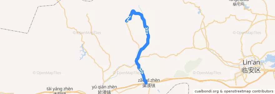 Mapa del recorrido K273 藻溪-鲍家 de la línea  en 天目山镇.