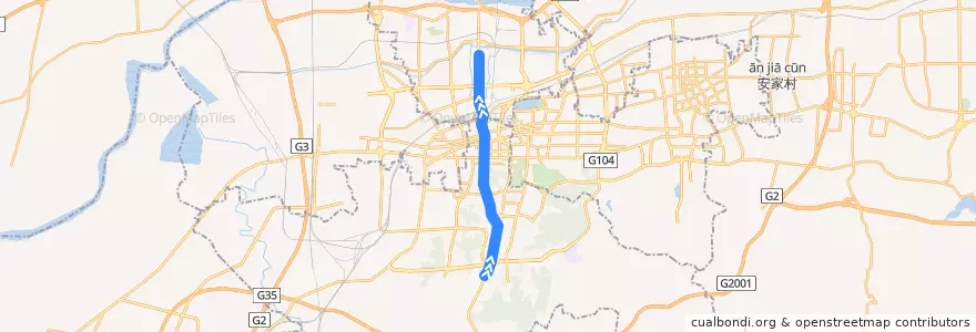 Mapa del recorrido 35南苑小区—>动物园（停运） de la línea  en 济南市.