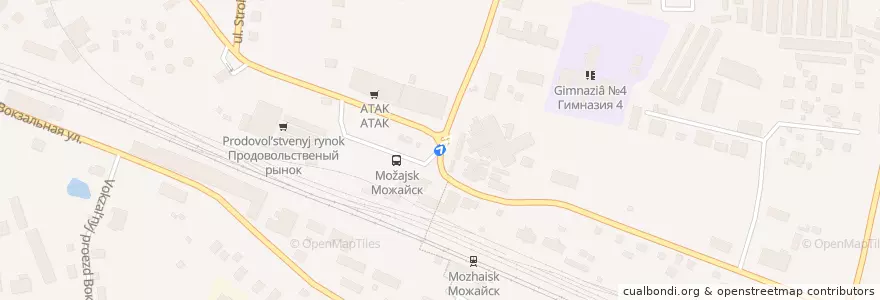 Mapa del recorrido Автобус № 55: Автостанция Можайск - Бартеньево de la línea  en Можайский городской округ.