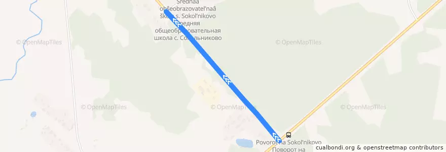 Mapa del recorrido Автобус № 55: Бартеньево => Автостанция Можайск de la línea  en Можайский городской округ.
