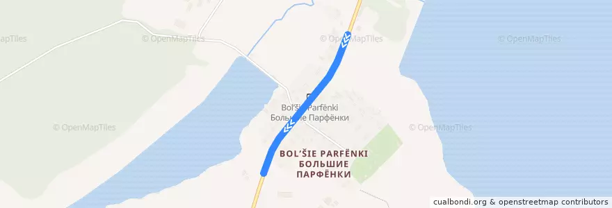 Mapa del recorrido Автобус № 55: Бартеньево => Автостанция Можайск de la línea  en Mozhaysky District.