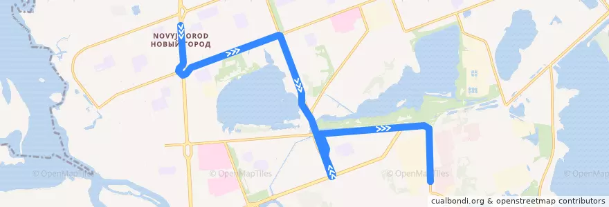 Mapa del recorrido Автобус 8: Морской проспект - Заводская улица de la línea  en セヴェロドヴィンスク管区.