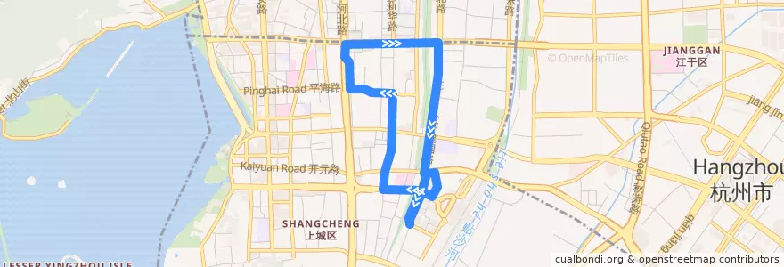 Mapa del recorrido 社区微公交1002路 郭东园巷-郭东园巷 de la línea  en 小营街道.