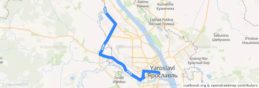 Mapa del recorrido Автобус 18: 15 микрорайон - Торговый переулок de la línea  en Ярославский район.
