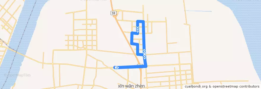 Mapa del recorrido 671路 环线 大江东办事中心 de la línea  en Hangzhou.